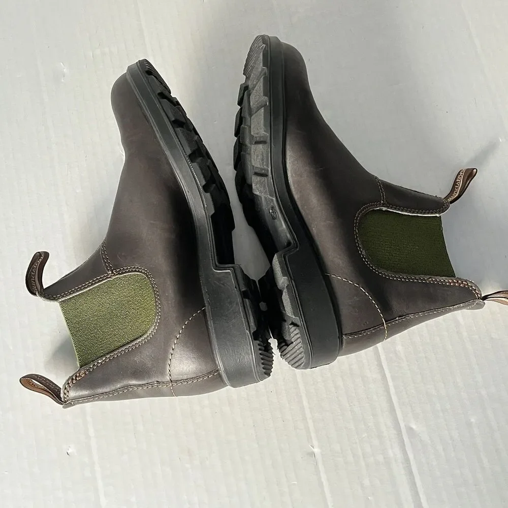 Blundstone Original Series 519 Chelsea Ankle Boots Stout Brown/Olive M 7.5 W 8.5